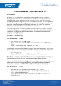 Emission Reduction Targets of FÉMALK Zrt.