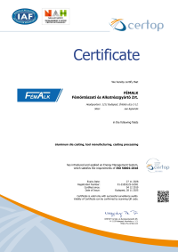 FémAlk Zrt ISO 50001-2018 